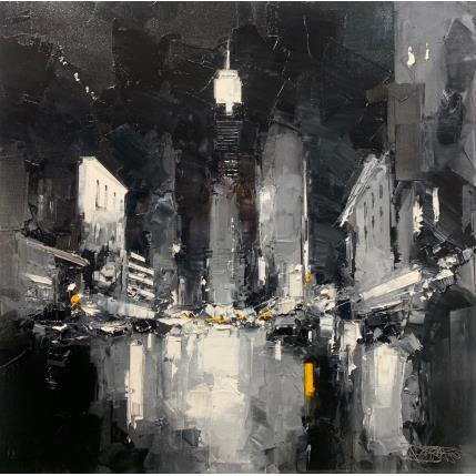 Peinture Black and white Manhattan par Castan Daniel | Tableau Figuratif Huile Urbain