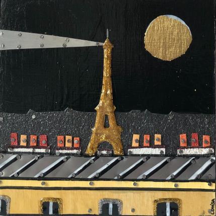 Peinture Vue de la butte par Lovisa | Tableau Figuratif Bois Urbain