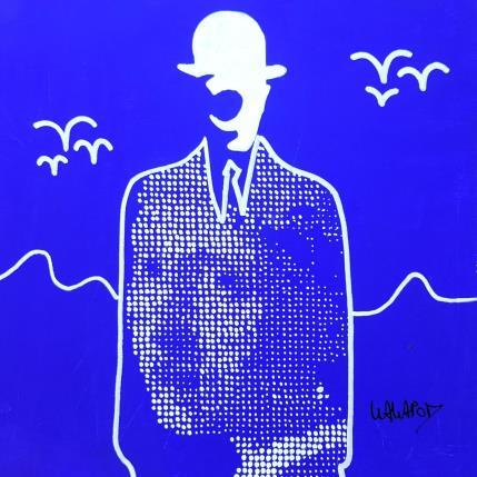Peinture Magritte Vermeer bleu par Wawapod | Tableau Pop-art Acrylique, Posca Icones Pop