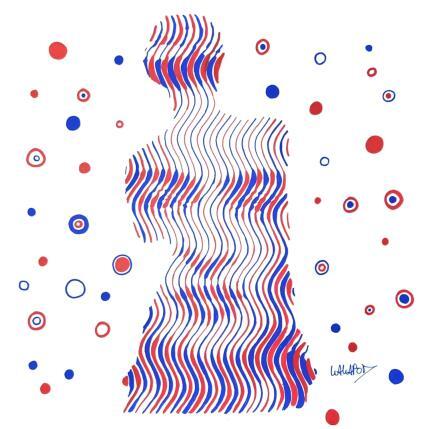 Peinture Vénus de Frida bleu rouge  par Wawapod | Tableau Pop-art Acrylique, Posca Icones Pop