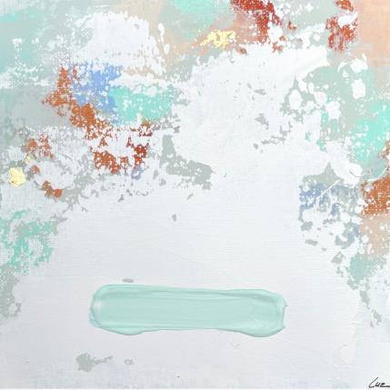 Peinture Balade forestière par Luz Alexandra | Tableau Abstrait Acrylique, Feuille d'or Minimaliste