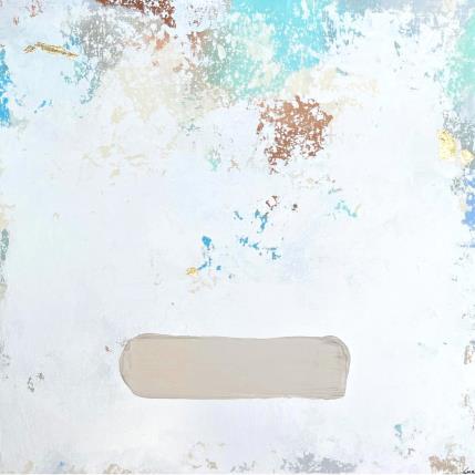 Peinture Escapade dans les dunes par Luz Alexandra | Tableau Abstrait Acrylique, Feuille d'or Minimaliste