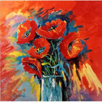 Peinture Bouquets de Pavots par Cédanne | Tableau Figuratif Huile Paysages