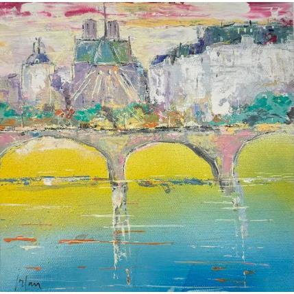 Peinture Le soleil de Notre Dame par Yavru Irfan | Tableau Figuratif Huile