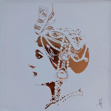 Peinture GOLDEN PRINCESS par Louafi Valentine | Tableau Figuratif Papier Portraits