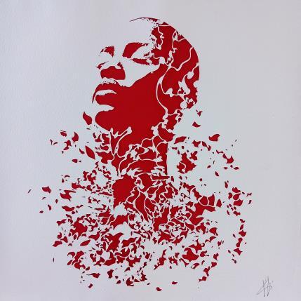 Peinture ILLUMINATION par Louafi Valentine | Tableau Figuratif Papier Minimaliste, Portraits