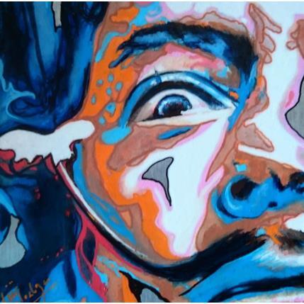 Peinture Elle frise la moustache de Dali par Medeya Lemdiya | Tableau Pop-art Acrylique, Métal Icones Pop