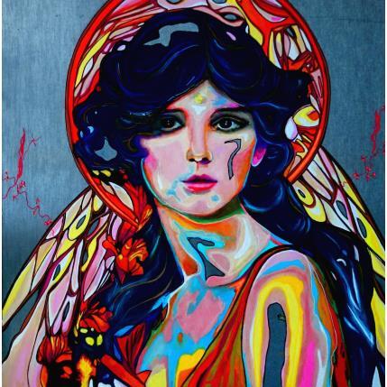 Peinture Hommage à Mucha 1 par Medeya Lemdiya | Tableau Pop-art Acrylique, Métal Icones Pop
