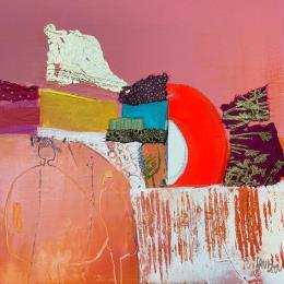 Painting La rencontre des garçons by Lau Blou | Painting Abstract Acrylic, Cardboard, Gluing, Gold leaf Life style, Pop icons