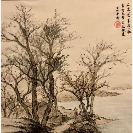Peinture Sentiment d'automne par Amblard Rui | Tableau Figuratif Aquarelle, Encre Paysages