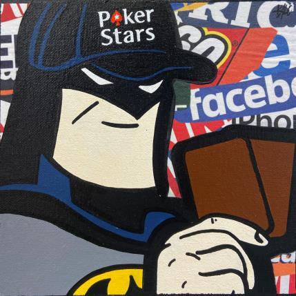 Peinture Batman Poker Stars par Kalo | Tableau Pop-art Acrylique, Collage, Graffiti, Posca Icones Pop