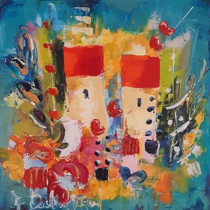 Peinture MIAMI par Bastide d´Izard Armelle | Tableau Abstrait Huile Architecture, Paysages