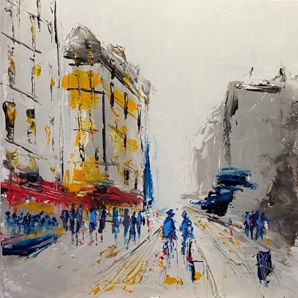 Peinture Boulevard par Raffin Christian | Tableau Figuratif Huile Urbain