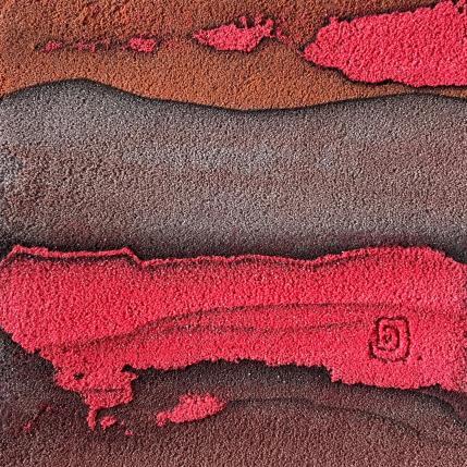 Peinture Carré Aérien II par CMalou | Tableau Matiérisme Sable Minimaliste