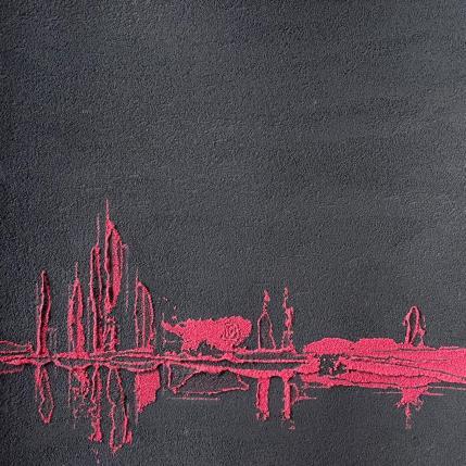 Peinture Carré d'Ailleurs II par CMalou | Tableau Matiérisme Sable Minimaliste