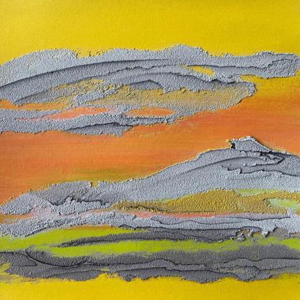 Peinture Carré Couleur XI par CMalou | Tableau Matiérisme Sable Minimaliste