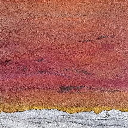 Peinture Carré Regard par CMalou | Tableau Matiérisme Sable Minimaliste