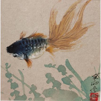 Peinture Goldfish par Yu Huan Huan | Tableau Figuratif Encre Animaux