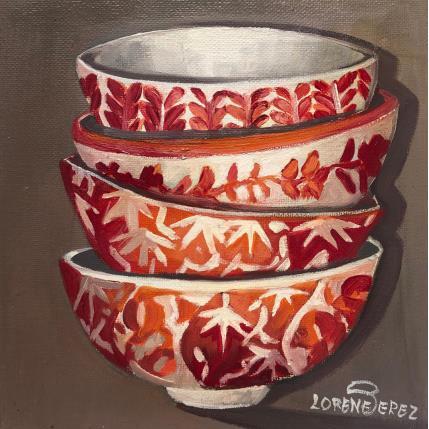 Peinture Petites vaiselle bols par Lorene Perez | Tableau Figuratif Huile
