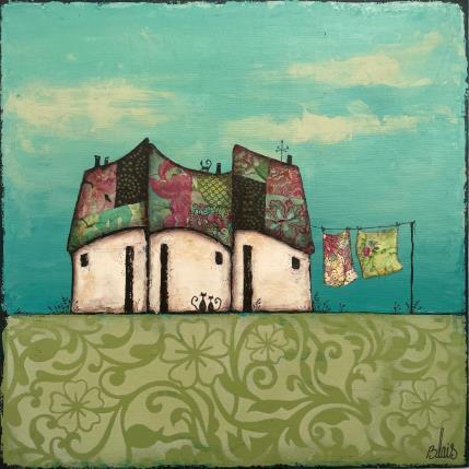 Peinture Sérénité 24 par Blais Delphine | Tableau Figuratif Acrylique, Collage