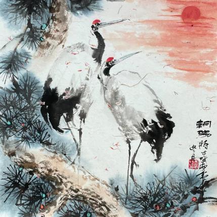 Gemälde Sunrise  von Yu Huan Huan | Gemälde Figurativ Tinte Tiere