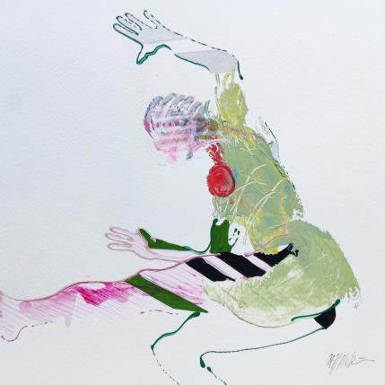 Peinture Hé ! Le vert tige par Cressanne | Tableau Figuratif Acrylique, Encre Nu