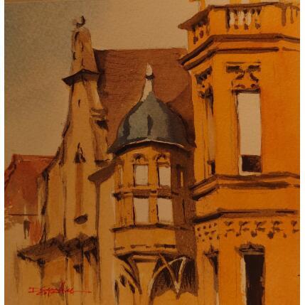 Peinture Lève les yeux par Seruch Capouillez Isabelle | Tableau Figuratif Aquarelle Urbain