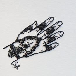 Painting Henné by Atalanta Vanessa | Painting  Cardboard, Paper Black & White