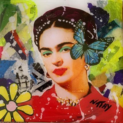 Painting FRIDA  by Nathy | Painting Pop-art Acrylic, Gluing, Graffiti, Paper, Posca, Resin Pop icons
