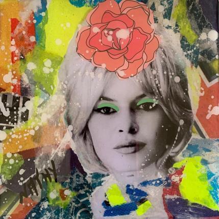 Painting BB by Nathy | Painting Pop-art Acrylic, Gluing, Graffiti, Paper, Posca, Resin Pop icons