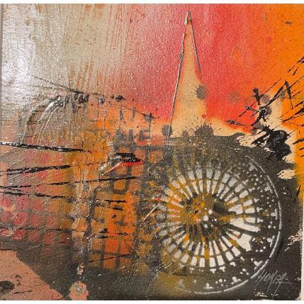 Peinture Construction Cathédrale de Strasbourg par Horea | Tableau Figuratif Huile Urbain