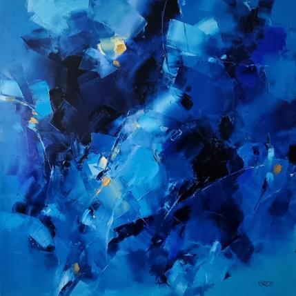 Peinture At night I par Virgis | Tableau Abstrait Huile Minimaliste