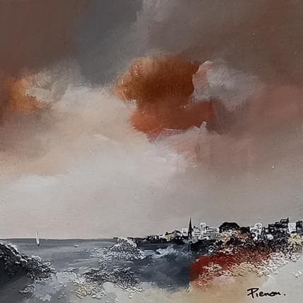 Peinture Sleepy Village par Pienon Cyril | Tableau Figuratif Acrylique Marine, Paysages