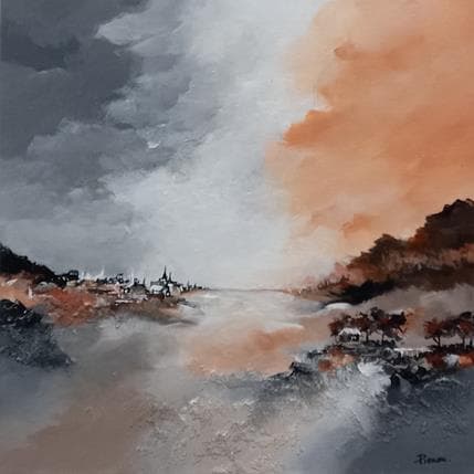 Peinture Gairo Vecchio par Pienon Cyril | Tableau Figuratif Acrylique Marine, Paysages