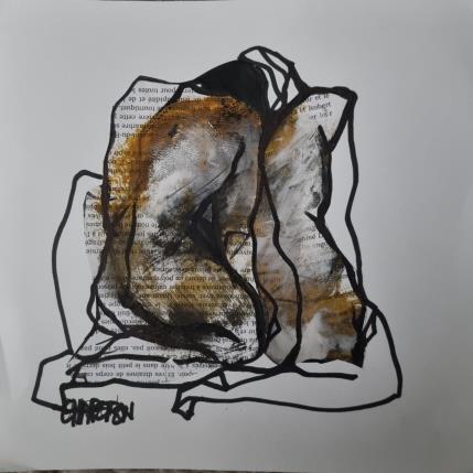 Painting F3 Écriture 2 by Chaperon Martine | Painting Figurative Acrylic Nude