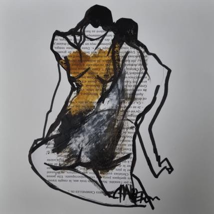 Painting F3 Écriture 7 by Chaperon Martine | Painting Figurative Acrylic Nude