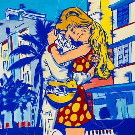 Peinture Un pilote à Miami par Revel | Tableau Pop-art Acrylique, Posca Scènes de vie, Urbain