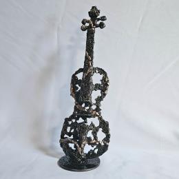 Sculpture Violon oublié des dieux 7-24 par Buil Philippe | Sculpture Figuratif Bronze, Métal Musique