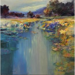 Painting Stream story by Petras Ivica | Painting Figurative Oil Landscapes