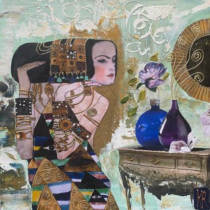 Peinture Lisistrata par Romanelli Karine | Tableau Figuratif Acrylique, Collage, Feuille d'or, Pastel, Posca Portraits, Scènes de vie