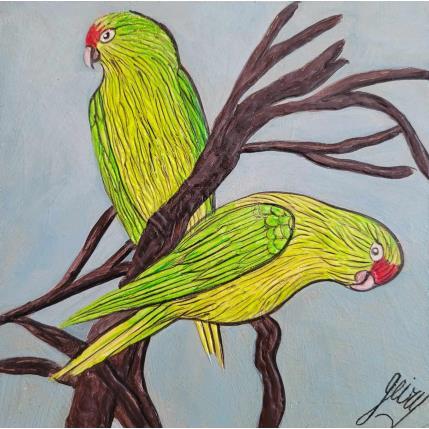 Painting Perruches à collier toulousaines by Geiry | Painting Subject matter