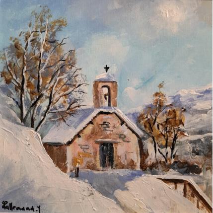 Peinture Chapelle Auris en Oisans par Lallemand Yves | Tableau Figuratif Acrylique Urbain