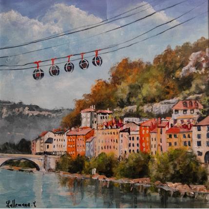 Peinture Les bulles grenobloises par Lallemand Yves | Tableau Figuratif Acrylique Urbain