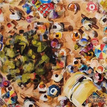 Peinture Place du marché par Lama Niankoye | Tableau Figuratif Acrylique Scènes de vie