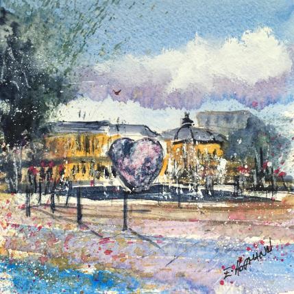 Peinture Troyes 168 Petit coeur  par Hoffmann Elisabeth | Tableau Figuratif Aquarelle Urbain