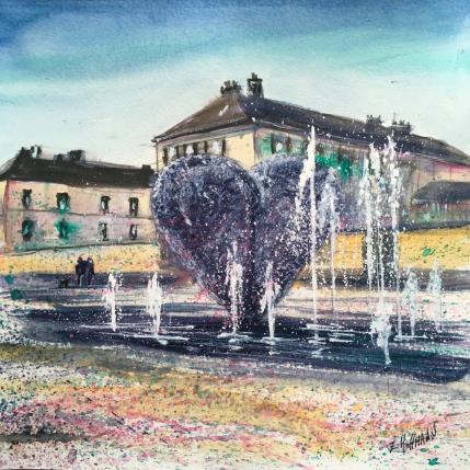 Peinture Troyes 186 Promenade au coeur  par Hoffmann Elisabeth | Tableau Figuratif Aquarelle Urbain