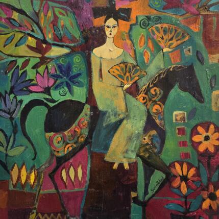 Peinture Dans la forêt magique par Sundblad Silvina | Tableau Art naïf Acrylique, Pastel