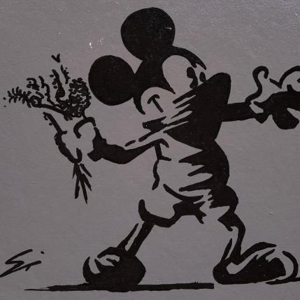 Peinture MICKEY BANKSY par Mestres Sergi | Tableau Pop-art Acrylique, Graffiti Icones Pop