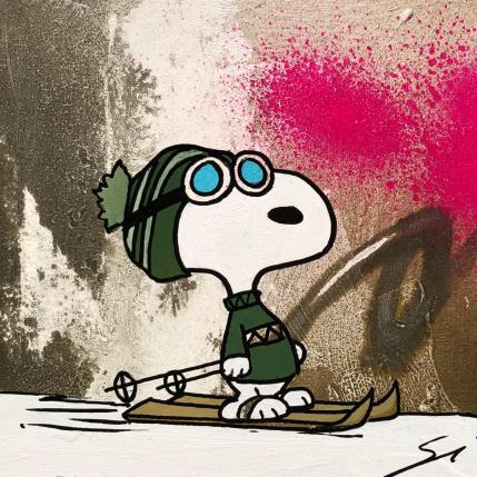 Peinture SNOOPY IN WINTER par Mestres Sergi | Tableau Pop-art Acrylique, Graffiti Icones Pop
