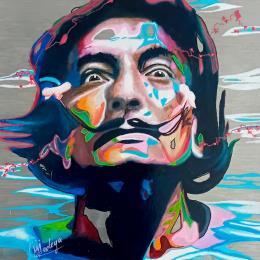 Painting Dali dans l'eau by Medeya Lemdiya | Painting Pop-art Acrylic, Metal Pop icons